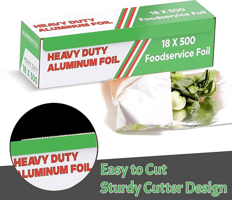 Pokanic Aluminum Foil Wrap Roll 18 in x 500 ft Heavy Duty Commercial and Home Use for Food, BBQ, Grilling, Cooking, Baking, Roasting, Party (18 in x 500 ft, 1 Pack) - Image 2